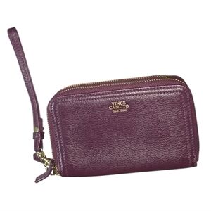 Vince Camuto Plum Leather Wristlet
